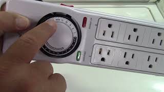 BNLINK 8Outlet Surge Protector With Mechanical Timer Review [upl. by Lowenstern501]