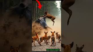 Wild Boar vs Deer Epic Fight with Brave Dogs Protecting the Deer youtubeshorts [upl. by Edrick991]