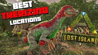 ARK Lost Island  Therizino Spawn Locations  BEST Spots To Find Them [upl. by Aerdnahs97]