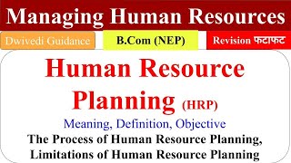 2 Human Resource Planning The process of Human Resource Planning managing human resources bcom [upl. by Clite89]