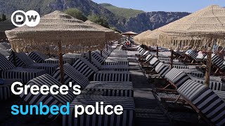 Why Greece is cracking down on sunbed rentals on its beaches  Focus on Europe [upl. by Enajyram647]