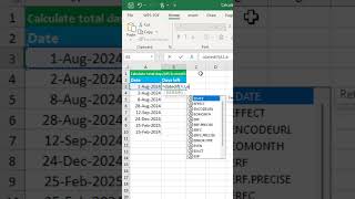 Calculate total days left in month in excel [upl. by Legnaros]