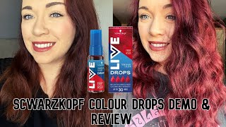 Demo amp Review  Schwarzkopf Colour Dye Drops  Fiery Red  How to  Quick Red Hair [upl. by Ahsaelat]