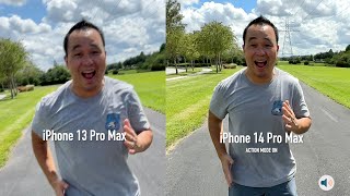 iPhone 14 Pro Max vs iPhone 13 Pro Max Camera Stabilization Test with Action Mode [upl. by Novanod]