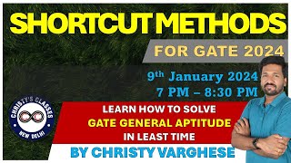 GATE 2024  General Aptitude  Shortcut Methods  Christy Varghese [upl. by Feldt389]