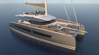 Fountaine Pajot 67  The 195m catamaran at Cannes 2018 boatshow [upl. by Kinata195]