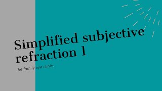 HOW TO PERFORM SUBJECTIVE REFRACTION [upl. by Anyahc]