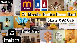 Huge 23 Meesho Festive Decor Haul Starts ₹92 Only  Aesthetic Decor Piece meeshofind [upl. by Ynatsyd698]