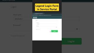 Legend Login Form  Service Portal  ServiceNow shorts servicenow serviceportal ytshorts [upl. by Kristoffer]