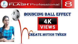 bouncing ball animation in macromedia flash 8  how to use motion tween in macromedia flash 8 [upl. by Sorci]