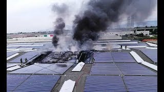 Marcianise CE  Incendio nello stabilimento della Coca Cola 130918 [upl. by Zeitler192]