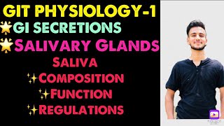 Salivary Gland physiology amp Secretionfunction of Saliva Composition of SalivaRegulation of saliva [upl. by Dnalor]