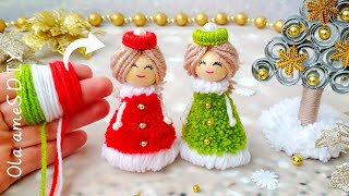 Its so Cute ❤️⭐ Superb Yarn Doll Making Idea with Fingers  You will Love It  DIY Christmas Crafts [upl. by Telracs734]