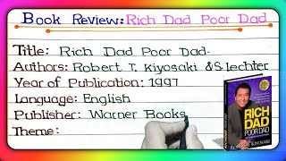 rich dad poor dad  rich dad poor dad review  rich dad poor dad summary  book review writing [upl. by Nura158]