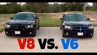 Dodge Charger RT vs Dodge Charger SXT V8 vs V6 Racing [upl. by Loss]