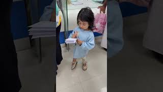 Ayra don’t want to take mummy help to fill bank form🤣🤣cute ytshorts trending AyraMalik25 [upl. by Akirea]