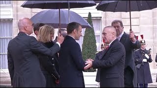 Report Tv  100 vjet nga fundi i LIB Meta pjesë e ceremonisë së organizuar nga Macron në Élysée [upl. by Barcot]