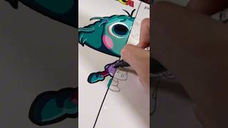 Posca markers VS Prismacolors  Drawing Envy from InsideOut 2 🩵Pt1 art shorts shortsfeed [upl. by Adnirual]