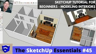 SketchUp Tutorial for Beginners  Part 3  Modeling Interiors from Floor Plan to 3D [upl. by Anastassia]