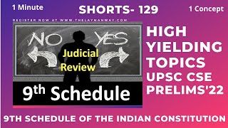 9th schedule of Indian constitution IR coelho case explained for UPSC shorts [upl. by Dumas]