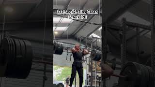 1325kg292lbs Clean amp Jerk PB weightlifting olympicweightlifting weightlifter gymworkout gym [upl. by Epul]