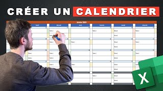 Créer un Calendrier Automatique et Dynamique sur Excel [upl. by Ribak735]