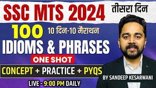 SSC MTS English Classes 2024  Idioms and Phrases  CGL CPO STENO  Grammar by Sandeep Kesarwani Sir [upl. by Tinya]