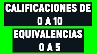 ESCALA DE CALIFICACIÓN DE 0 A 10 Y 0 A 5 EQUIVALENCIAS [upl. by Eli508]