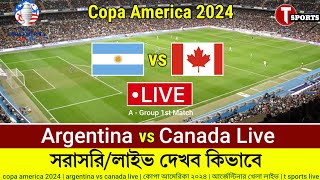 🔴 LIVE Argentina vs Canada Live  Copa America 2024  1st Match Preview  how to watch live match [upl. by Nomrej115]