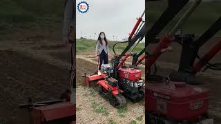 Agricultural Mini Rotary Tiller Cultivator with Loading Bucket [upl. by Odnamla]