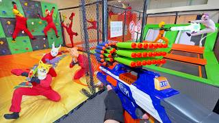 Nerf War  Amusement Park Battle 71 Nerf First Person Shooter [upl. by Caddric621]