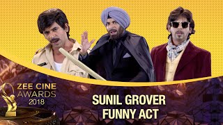 Sunil Grover gives BAHUBALI Auditions  FUNNIEST  Zee Cine Awards 2018 [upl. by Korey]