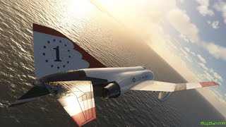 MACH 1 in the F4E by DC Designs  Portoroz Slovenia  Microsoft Flight Simulator [upl. by Aibonez]