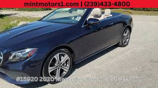 Luxury Defined Low Mileage 2020 Mercedes Benz E450 4Matic at Mint Motors  Convertibles Galore [upl. by Yvonne]