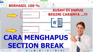 Cara Menghapus Section Break Yang Susah di Hapus [upl. by Wehtta]