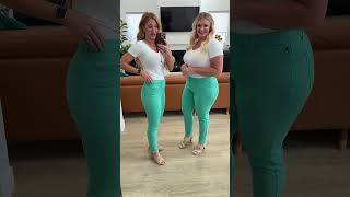 BRIDGETTE HIGH RISE GARMENT DYED SLIM JEANS IN AQUAMARINE [upl. by Anitsirt]