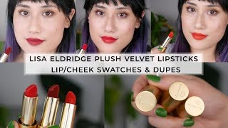 Lisa Eldridge Plush Velvet Lipsticks  Swatches and Dupes [upl. by Noryd]