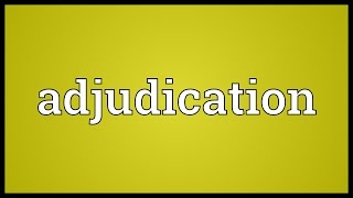 Adjudication Meaning [upl. by Livia452]