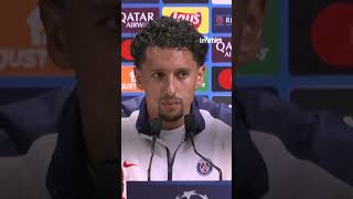 « Pas de commentaire » la réponse laconique de Marquinhos sur larrivée de Rabiot à lOM [upl. by Aivull]