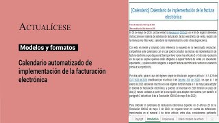 Calendario automatizado de implementación de la facturación electrónica [upl. by Switzer112]