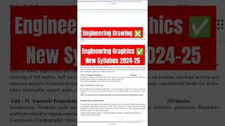 Engineering Drawing  Engineering Graphics News Syllabus 202425 shorts ytshorts trending bteup [upl. by Voleta]