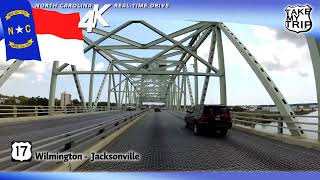 Scenic Coastal Carolina drive in 4K Wilmington to Jacksonville North Carolina [upl. by Carper]