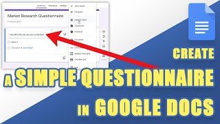 HOW TO Easily Create a QUESTIONNAIRE Survey Using Google Docs amp Forms [upl. by Zilada124]