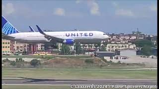 United Airlines Boeing 767300ER  Landing amp Take Off from Naples Capodichino  RWY 06 [upl. by Eveneg841]