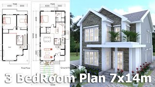 SketchUp Modeling Home Plan 7x14m [upl. by Imaj]