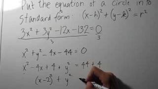 Writing the Equation of a Circle in Standard Form [upl. by Bengt707]