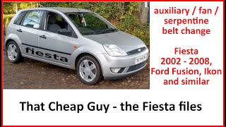 Ford Fiesta Fusion Figo auxiliary fan serpentine belt change 14 tdci diesel  that cheap guy [upl. by Aindrea371]