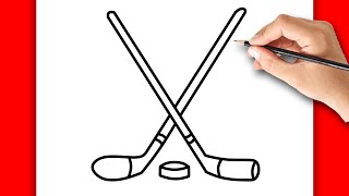 HOW TO DRAW HOCKEY STICKS EASY  DRAWING STEP BY STEP [upl. by Sirret]