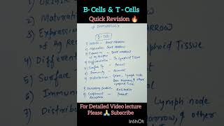 Learn B cell amp T cell properties In just 16 sec🔥quickrevision immunology shorts [upl. by Ezekiel53]