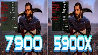 Ryzen 7900 vs 5900x Gaming Benchmark Test FPS comparison 1440p [upl. by Ailito]